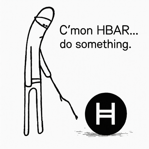 Hedera HBAR do something meme animated GIF of stick figure tapping coin before rocket launch