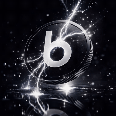 Bonzo Finance coin logo render with polished black crypto token and glowing DeFi energy flowing into the “b” symbol.