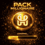 HashPack PACK millionaire loading meme with gold coin and glowing progress bar animation